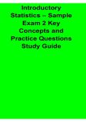 Introductory Statistics Sample Exam 2 Key Concepts and Practice Questions Study Guide Complete Review 2025&sol; 2026
