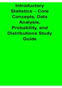Introductory Statistics Core Concepts Data Analysis Probability and Distributions Study Guide Complete Review 2025&sol; 2026
