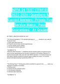 NFPA 24 TEST &lpar;TFM10&rpar; 2025-2026 &vert; Questions & Correct Answers &vert; Private Fire Service Mains &vert; Pass Guaranteed - A&plus; Graded