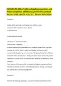 NURSING NR 509 APEA Neurology Exam questions and Answers Explained 100&percnt;Correct&sol;Verified Guaranteed Success Latest Update 2026&sol;2027 Assured Satisfaction