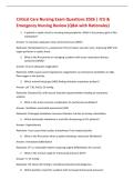 Critical Care Nursing Exam Questions 2026 &vert; ICU & &NewLine;Emergency Nursing Review &lpar;Q&A with Rationales&rpar;&NewLine;1&period; A patient in septic shock is receiving norepinephrine&period; What is the primary goal of this