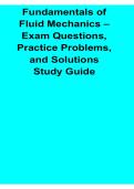 Fundamentals of Fluid Mechanics Exam Questions Practice Problems and Solutions Study Guide Complete Review 2025&sol; 2026