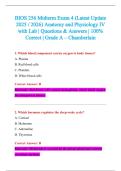 BIOS 256 Midterm Exam 4 &lpar;Latest Update&NewLine;2025 &sol; 2026&rpar; Anatomy and Physiology IV &NewLine;with Lab &vert; Questions & Answers &vert; 100&percnt; &NewLine;Correct &vert; Grade A &ndash; Chamberlain