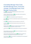 FOOD SAFETY MANAGER SERVSAFE ASSESSMENT FLASH CARDS QUESTIONS AND ANSWERS COMPLETE STUDY GUIDE