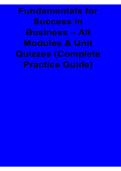 Fundamentals for Success in Business All Modules and Unit Quizzes Complete Practice Guide Study Notes 2025&sol; 2026