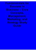 Fundamentals for Success in Business Core Concepts Management Marketing and Strategy Study Guide Lecture Notes 2025&sol; 2026