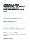 ATI CONTENT MASTERY&NewLine;FUNDAMENTALS EXAM 2026 STUDY&NewLine;GUIDE COMPREHENSIVE&NewLine;QUESTIONS ANSWERS VERIFIED A&plus;