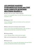 ATI CONTENT MASTERY&NewLine;FUNDAMENTALS EXAM 2026 TEST&NewLine;BANK COMPLETE QUESTIONS&NewLine;SOLUTIONS GRADED A&plus;&NewLine;