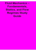 Fluid Mechanics Fundamentals Statics and Flow Regimes Study Guide Lecture Notes Complete Review 2025&sol; 2026