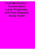 Fluid Mechanics Conservation Laws Properties and Flow Regimes Study Guide Lecture Notes Complete Review 2025&sol; 2026