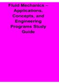 Fluid Mechanics Applications Concepts and Engineering Programs Study Guide Lecture Notes Complete Review 2025&sol; 2026