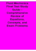 Fluid Mechanics Final Test Study Guide Comprehensive Review of Equations and Concepts 2025&sol; 2026