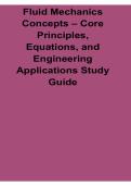 Fluid Mechanics Concepts Core Principles Equations and Engineering Applications Study Guide Lecture Notes 2025&sol; 2026