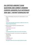ISA CERTIFIED ARBORIST EXAM &NewLine;QUESTIONS AND CORRECT ANSWERS &NewLine;&lpar;VERIFIED ANSWERS&rpar; PLUS RATIONALES &NewLine;2026 Q&A &vert; INSTANT DOWNLOAD PDF 