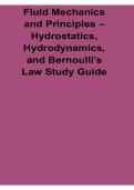 Fluid Mechanics and Principles Hydrostatics Hydrodynamics and Bernoulli&rsquo;s Law Study Guide Lecture Notes 2025&sol; 2026