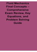 Fluid Mechanics Final Concepts Comprehensive Exam Review Key Equations and Problem Solving Study Guide 2025&sol; 2026