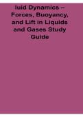 Fluid Dynamics Forces Buoyancy and Lift in Liquids and Gases Study Guide Lecture Notes 2025&sol; 2026