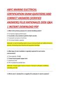Compilation Bundle for ABYC MARINE ELECTRICAL TECHNICIAN CERTIFICATION EXAM QUESTION AND CORRECT ANSWERS &lpar;VERIFIED ANSWERS&rpar; PLUS RATIONALES 2026 Q&A INSTANT DOWNLOAD PDF