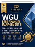 WGU D365 Financial Management II &mdash; Objective Assessment &vert; OA V1 and V2 &vert; Questions and Answers &vert; 2026 Update &vert; 100&percnt; Correct&period;
