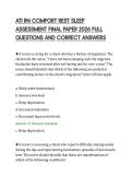 ATI RN COMFORT REST SLEEP&NewLine;ASSESSMENT FINAL PAPER 2026 FULL&NewLine;QUESTIONS AND CORRECT ANSWERS&NewLine;