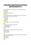 Radiography Test Bank Questions and Answers 2026 Guaranteed A&plus;&plus;&plus;&plus;&plus;&period;