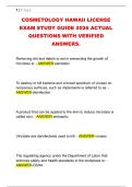 COSMETOLOGY HAWAII LICENSE &NewLine;EXAM STUDY GUIDE 2026 ACTUAL &NewLine;QUESTIONS WITH VERIFIED &NewLine;ANSWERS&period; 