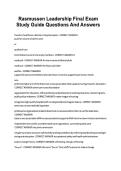 Rasmussen Leadership Final Exam Study Guide Questions And Answers&period;