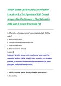 AWWA Water Quality Analyst Certification &NewLine;Exam Practice Test Questions With Correct &NewLine;Answers &lpar;Verified Answers&rpar; Plus Rationales &NewLine;2026 Q&A &vert; Instant Download Pdf 