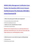 AWWA Utility Management Certification Exam &NewLine;Practice Test Questions With Correct Answers &NewLine;&lpar;Verified Answers&rpar; Plus Rationales 2026 Q&A &vert; &NewLine;Instant Download Pdf 