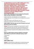 Certified Medical Assistant &lpar;CMA AAMA&rpar; Exam Prep &ndash; Real Practice Questions&comma; Answers & Detailed Rationales &lpar;Updated 2026&rpar; 