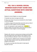 PEL 184 IL SCHOOL SOCIAL &NewLine;WORKER EXAM STUDY GUIDE 2026 &NewLine;ACTUAL QUESTIONS WITH VERIFIED &NewLine;ANSWERS&period;