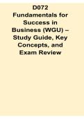 D072 Fundamentals for Success in Business &lpar;WGU&rpar; Study Guide Key Concepts and Exam Review 2025&sol; 2026