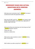 WOODSHOP EXAM 2026 ACTUAL &NewLine;QUESTIONS WITH VERIFIED &NewLine;ANSWERS&period;