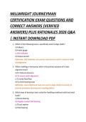 MILLWRIGHT JOURNEYMAN &NewLine;CERTIFICATION EXAM QUESTIONS AND &NewLine;CORRECT ANSWERS &lpar;VERIFIED &NewLine;ANSWERS&rpar; PLUS RATIONALES 2026 Q&A &NewLine;&vert; INSTANT DOWNLOAD PDF 