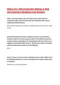 Ethics 311&colon; Ethical Decision Making in Riskand Insurance Questions and Answers