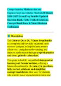 Comprehensive Mathematics and Engineering Concepts for Students 2026 STUDY GUIDE 2026&sol;2027 ACCURATE QUESTIONS WITH CORRECT DETAILED ANSWERS &vert;&vert; 100&percnt; GUARANTEED PASS NEWEST VERSION