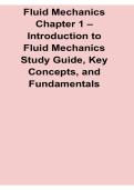 Fluid Mechanics Chapter 1 Introduction to Fluid Mechanics Study Guide Key Concepts 2025&sol; 2026