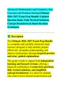 Advanced Mathematics and Geometry 2026 STUDY GUIDE 2026&sol;2027 ACCURATE QUESTIONS WITH CORRECT DETAILED ANSWERS &vert;&vert; 100&percnt; GUARANTEED PASS NEWEST VERSION
