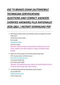 ASE T4 BRAKES EXAM &lpar;AUTOMOBILE &NewLine;TECHNICIAN CERTIFICATION&rpar; &NewLine;QUESTIONS AND CORRECT ANSWERS &NewLine;&lpar;VERIFIED ANSWERS&rpar; PLUS RATIONALES &NewLine;2026 Q&A &vert; INSTANT DOWNLOAD PDF