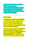 Engineering Mathematics Complete Guide 2026 STUDY GUIDE 2026&sol;2027 ACCURATE QUESTIONS WITH CORRECT DETAILED ANSWERS &vert;&vert; 100&percnt; GUARANTEED PASS NEWEST VERSION
