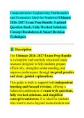 Engineering Mathematics and Economics Quiz for Students 2026 STUDY GUIDE 2026&sol;2027 ACCURATE QUESTIONS WITH CORRECT DETAILED ANSWERS &vert;&vert; 100&percnt; GUARANTEED PASS NEWEST VERSION