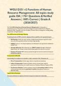 WGU D351 Functions of Human Resource Management BUNDLE &vert; Comprehensive Study Guide Questions and Correct Detailed Answers 2026