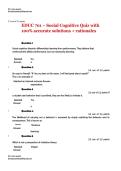EDUC 701 ~ Social Cognitive Quiz with 100&percnt; accurate solutions &plus; rationales 