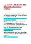 USA HOCKEY LEVEL 3 COMPLETE QUESTIONS AND CORRECT ANSWERS 