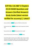 ECPI Bio 116 A&P 2 Chapters 23-24 EXAM Questions and Answers &lpar;Verified Answers&rpar; Study Guide &lpar;latest version verified for accuracy&rpar; &vert; Latest&excl;&excl;