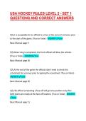 USA HOCKEY RULES LEVEL 2 - SET 1 QUESTIONS AND CORRECT ANSWERS 