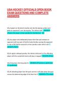 USA HOCKEY OFFICIALS OPEN BOOK EXAM QUESTIONS AND COMPLETE ANSWERS 