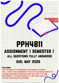 PPH4811 Assignment 1 Semester 1 Memo &vert; Due May 2026