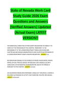 State of Nevada Work Card Study Guide 2026 Exam Questions and Answers &lpar;Verified Answers&rpar; Updated &lpar;Actual Exam&rpar; LATEST VERSION&excl;&excl; 