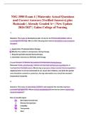 NSG 3500 Exam 4 &vert; Maternity Actual Questions and Correct Answers &lpar;Verified Answers&rpar; plus Rationale &vert; Already Graded A&plus; &vert; New Update 2026&sol;2027 &vert; Galen College of Nursing